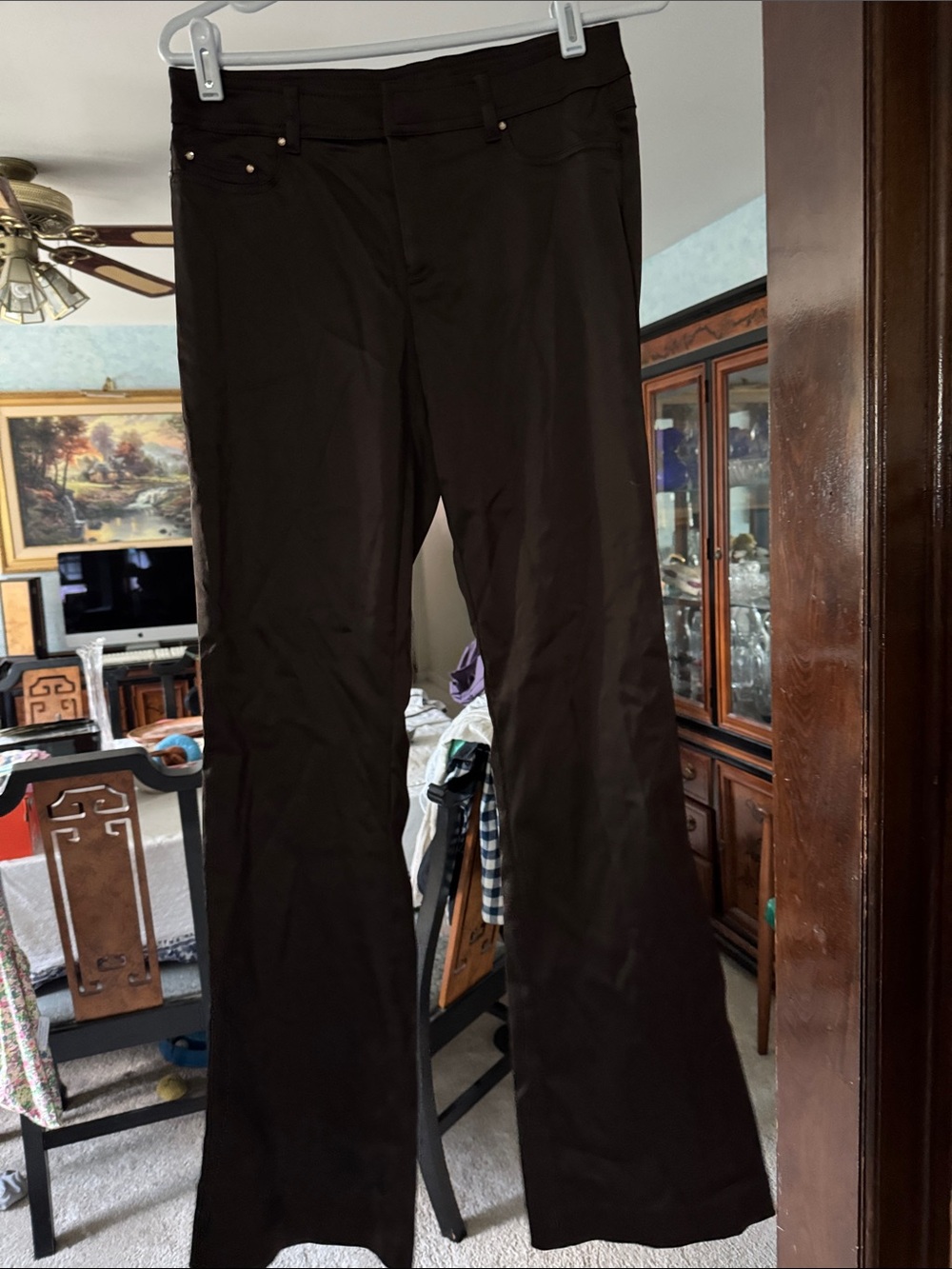 Cache Dark Brown Women's Straight-Leg Trousers